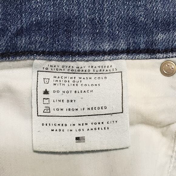 SOLD-AYR The Pop Jeans in Bomba Straight Leg Cropped Frayed Hem High Rise Sz 29S - Picture 11 of 12